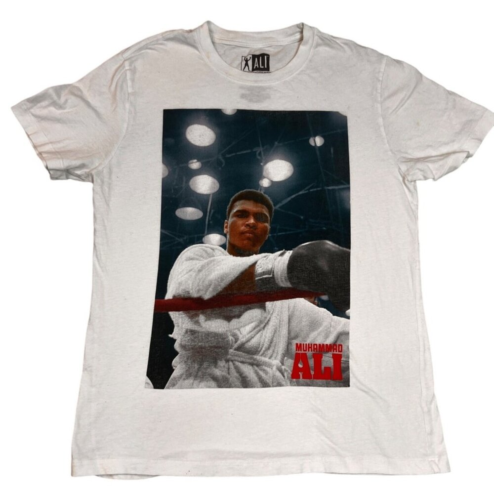 Muhammad Ali Picture White Short Sleeve T-Shirt Men's Size M Movie Ali 2020